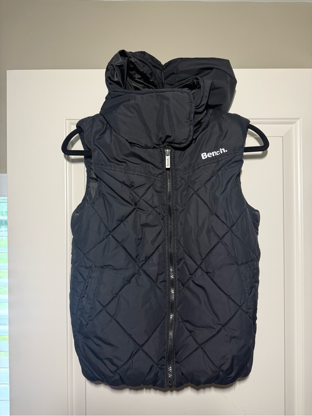 Bench Black Quilted Hooded Puffer Vest for Kids